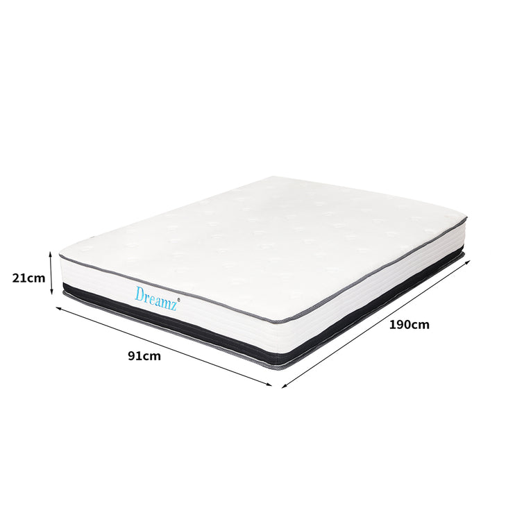 Dreamz Pocket Spring Mattress HD Foam Single-1975420427643785218