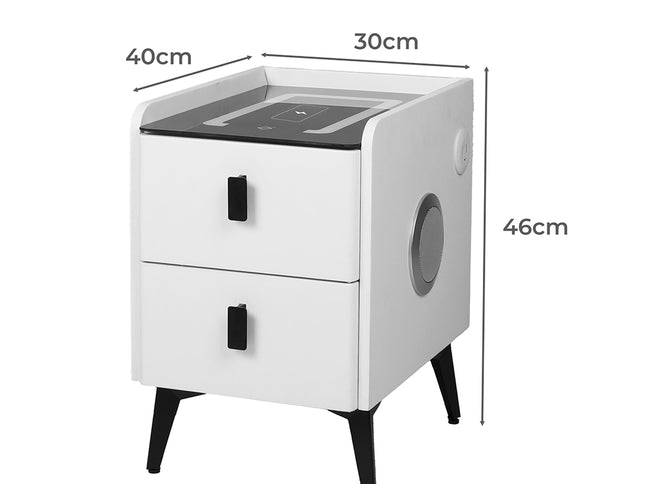 Levede Bedside Table LED Lights Drawers Storage-1975420388875833346