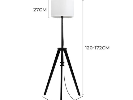EMITTO Wooden Floor Lamp Modern Tripod Black-1864184397176115202