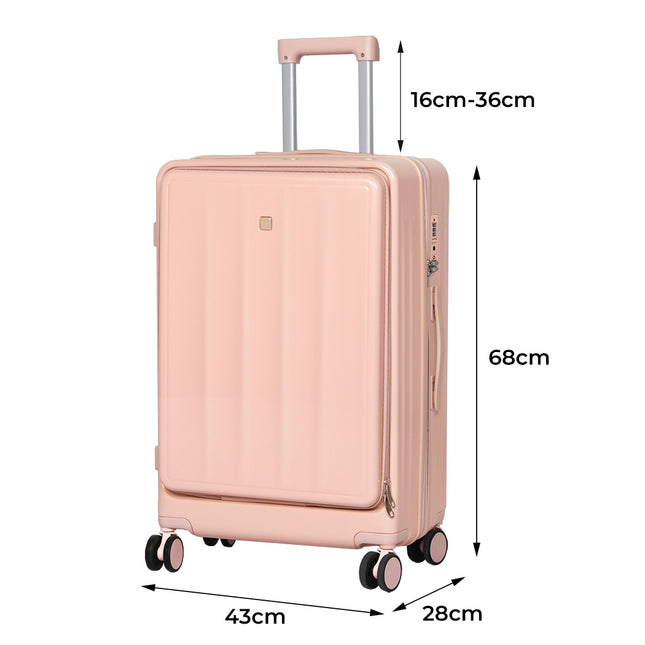 Slimbridge 26" Luggage Trolley Travel Hard Pink-1975420322798768130