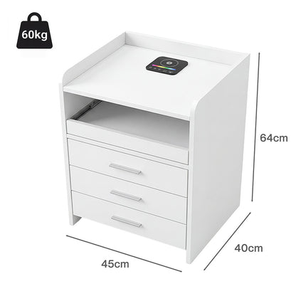 Levede Smart Bedside Table USB Wireless Charging Motion Sensor Light Nightstand-2065254302682845186