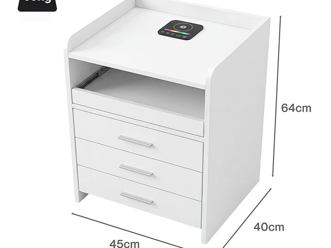 Levede Smart Bedside Table USB Wireless Charging Motion Sensor Light Nightstand-2065254302682845186