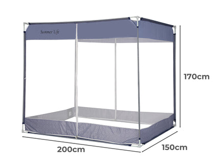 Dreamz Mosquito Bed Nets Foldable Canopy Square Blue-1864184403459182594