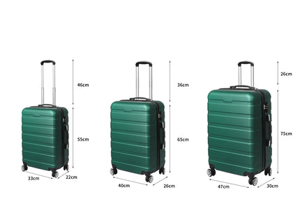Slimbridge 3PC Luggage sets Suitcase Green-1864184368008925186