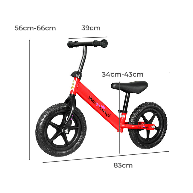 BoPeep Kids Balance Bike Ride On Toys Red-1973193920749899778