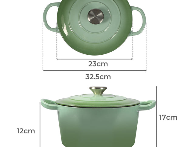 TOQUE 4L Enamel Dutch Oven Pot in Green Colour-1973193930761703426