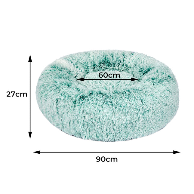 PaWz Pet Bed Cat Dog Donut Nest Calming L Teal Large-1973193629564538882