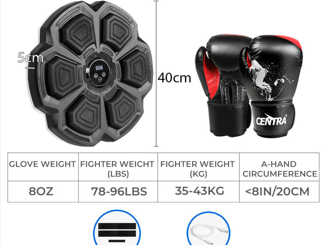 Centra Punching Box With 8OZ Boxing Glove Black-1954802364108115970