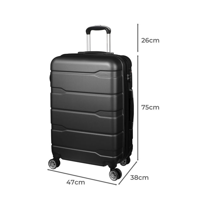 Slimbridge 28" Inch Expandable Luggage Black 28 inch-1973193943302672386