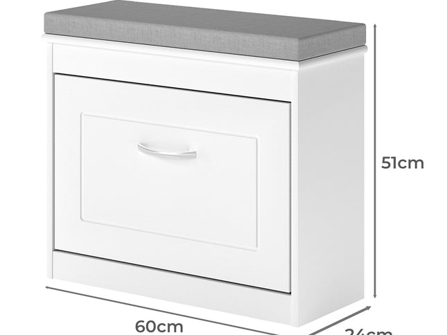 Levede 60cm Shoe Rack Storage Cabinet Bench Cosy Padded Seat Organiser Cupboard-2050056773980786690