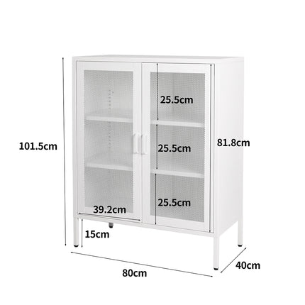 Levede Storage Cabinet Steel Kitchen White-1973194076320829442