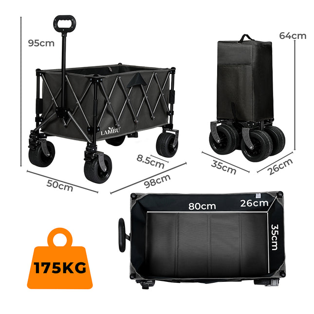 Lambu Folding Wagon Cart Black-1975420333225807874