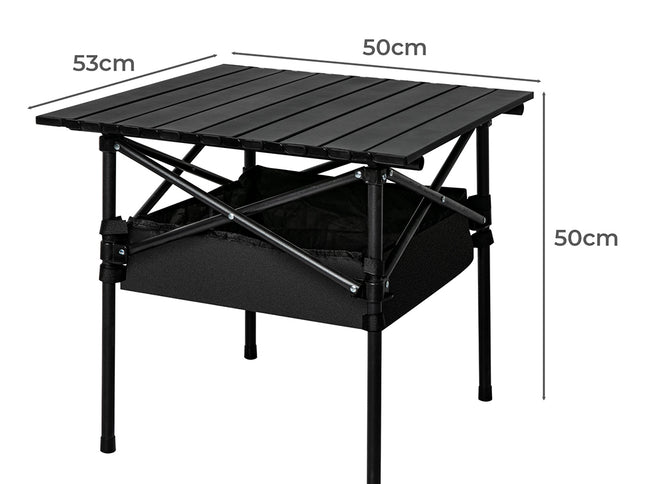 Levede Folding Camping Table Portable Black-1973194002366861314