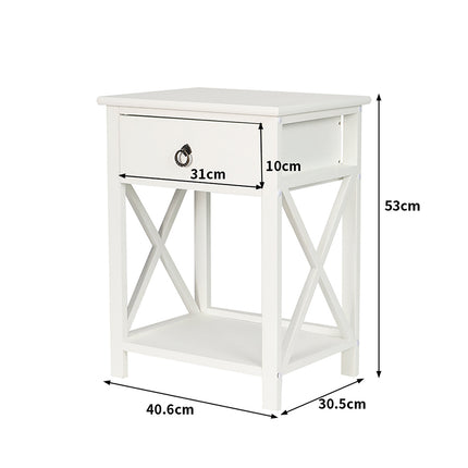 Levede 2x Bedside Tables Drawers Side-1973193844665225218