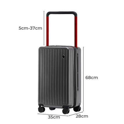 Slimbridge 26" Luggage Wide Handle Hard Case Grey-1975420323377582082