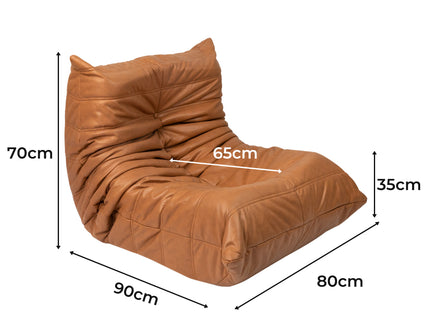 Levede Floor Chair Caterpillar Sofa Brown-1831592511332814850