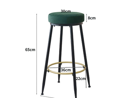 Levede 2x Bar Stools Barstools Velvet Green-1864183232082350082