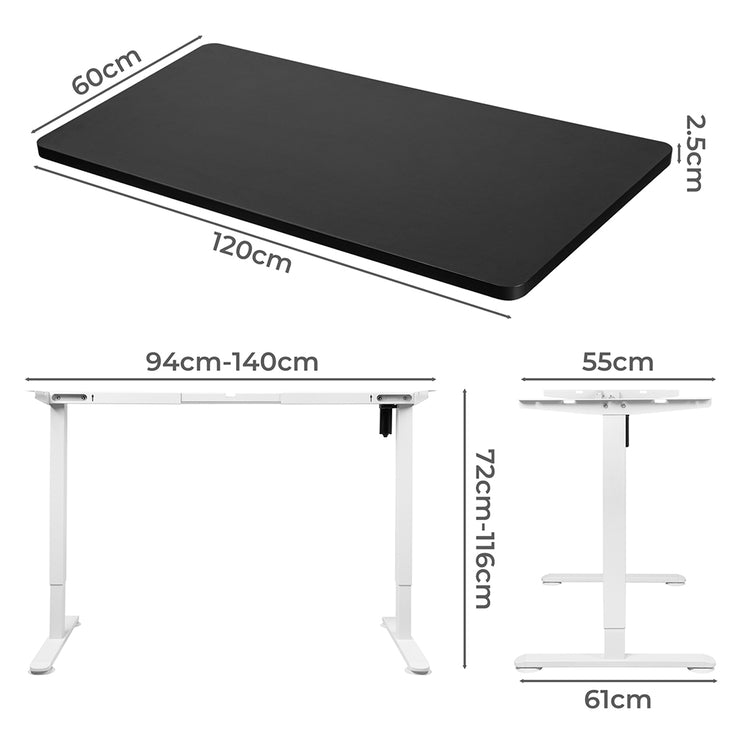 Levede Motorised Standing Desk Height 120cm Black 800x 1.5MM-1975420505490067458