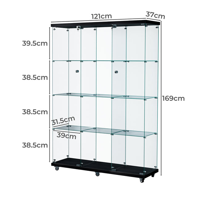 Stacked 169cm Tall Glass Display Cabinet 4 Tier-1973193459460345858