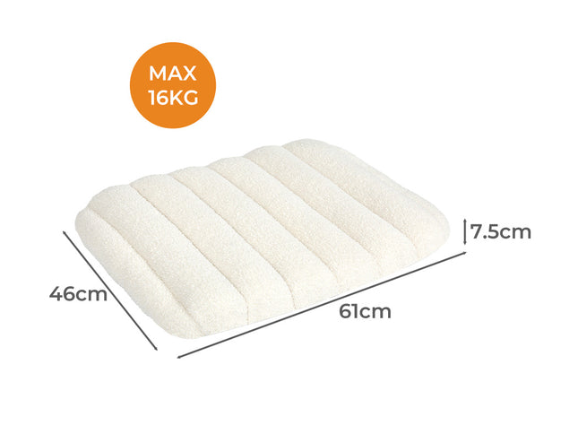 Pawz S Size Orthopedic Dog Bed with Sherpa Plush Removable Cover in White-2018816662094090242