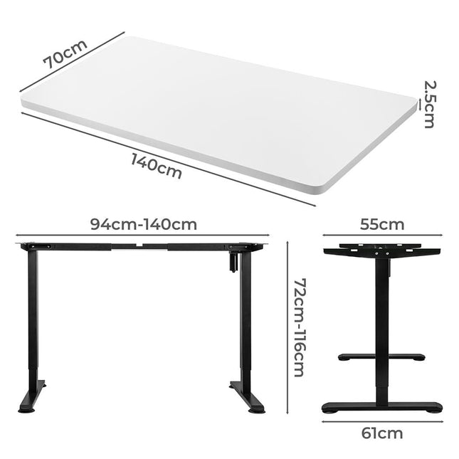Levede Motorised Standing Desk Adjustable 140cm White 1000x 1MM-1954803021305221122