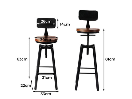 Levede 1x Industrial Bar Stools Kitchen-1910113233549791234