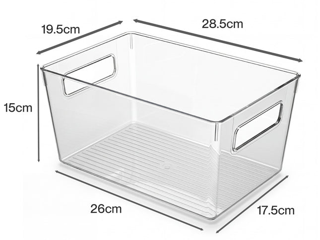 Toque Clear Plastic Storage Bins 6PCS Pantry Fridge Organizer Boxes Handles-2061251865114447874