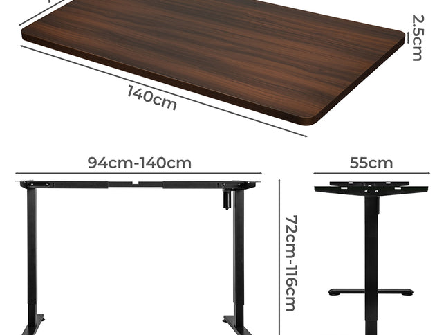Levede Motorised Standing Desk Adjustable 140cm Walnut 1000x 1MM-1942353113004511234