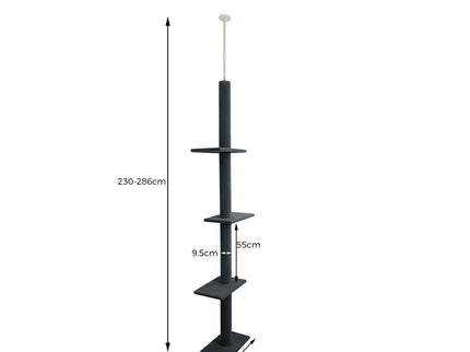 PaWz Cat Tree Tower Scratching Post Grey-1864184511441539074
