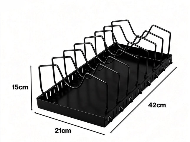 Toque Pots and Pans Organiser Saucepan Holder Storage Pull Out Rack Holder Black-2065254301101592578