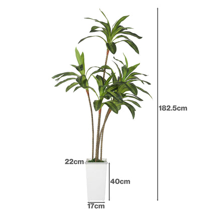 Lambu Artificial Dracaena Tree Lifelike Fake Leaves Artificial Plants Indoors-2050056792347643906