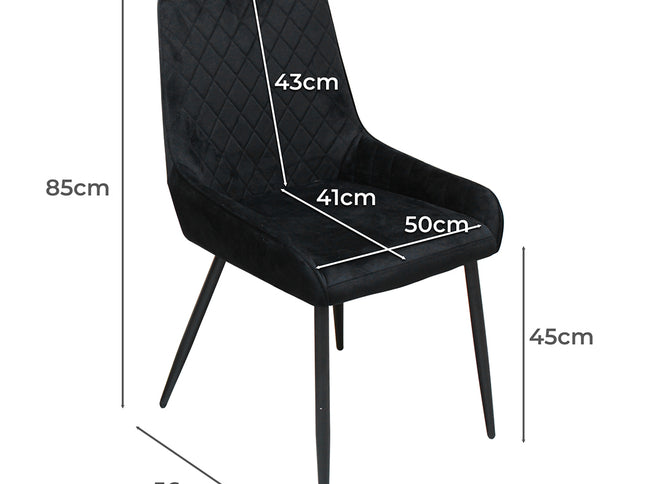 Dining Chairs x 8 Padded Seat Soft Velvet-1950769994770026498