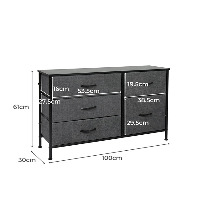 Levede Storage Cabinet Tower Chest Dark Grey-1973194081106530306