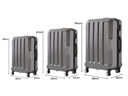 Slimbridge 20"24"28" 3PC Luggage Sets Dark Grey-1864184357745463298