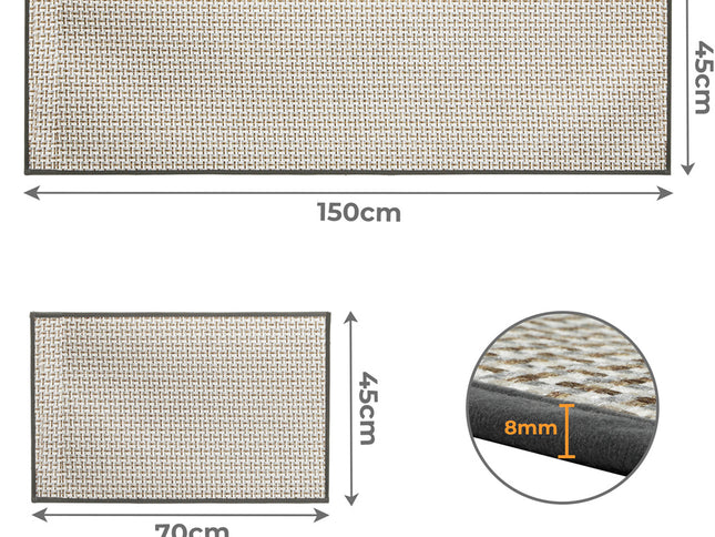 Marlow Kitchen Rug 2PCS Woven Non Slip Absorbent Grey-1910112282952732674
