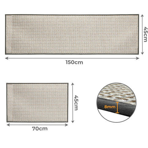 Marlow Kitchen Rug 2PCS Woven Non Slip Absorbent Grey-1910112282952732674