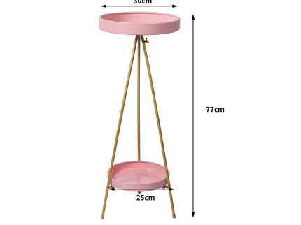 Levede Plant Stand 2 Tiers Outdoor Indoor Pink Gold Large-1864184723769790466