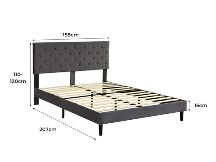 Levede Bed Frame Queen Size Mattress Grey-1910113210292375554