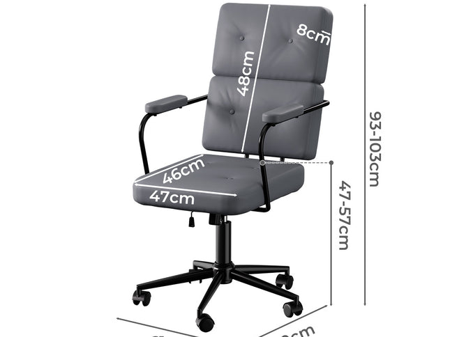 LEVEDE Ergonomic Office Chair Computer PU Grey-1975420344000974850