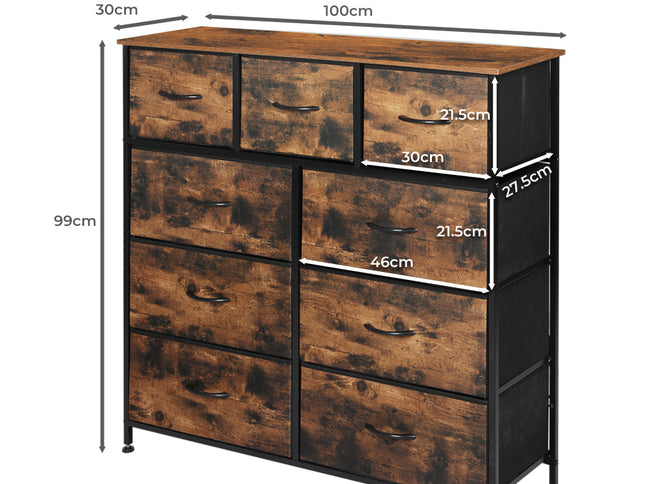 Levede Storage Cabinet Tower Chest Brown Fold-1973194081869893634