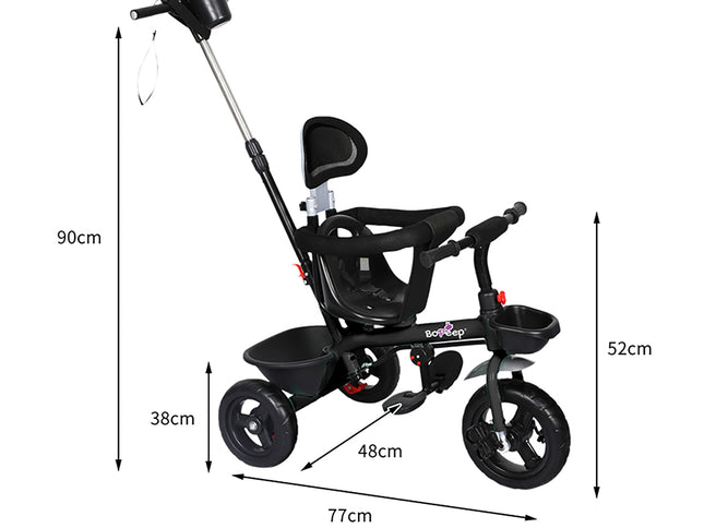 BoPeep Kids Tricycle Ride On Trike Toddler Black-1973193910654210050