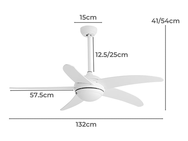 Spector Ceiling Fan 52'' DC Motor Wood White-1973193856753209346