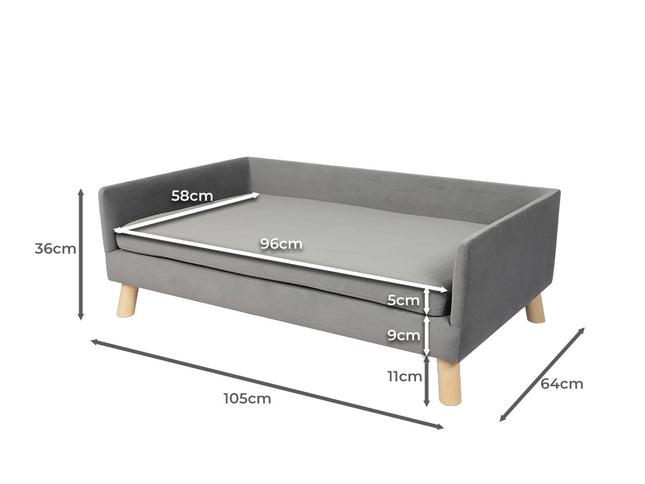 PaWz Pet Sofa Bed Dog Warm Soft Lounge Grey-1973193665371312130