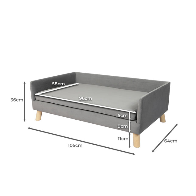 PaWz Pet Sofa Bed Dog Warm Soft Lounge Grey-1973193665371312130