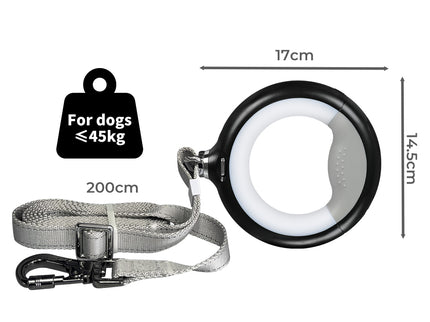 PaWz LED Dog Leash Lead Walking Rope Black-1864184546673692674