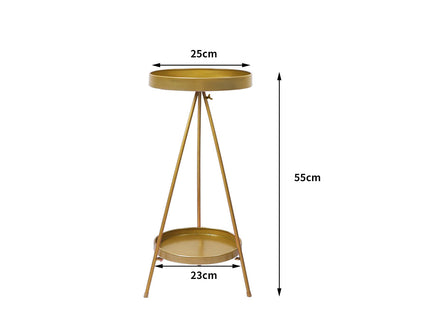 Levede Plant Stand 2 Tiers Outdoor Indoor Gold Medium-1864184724205998082