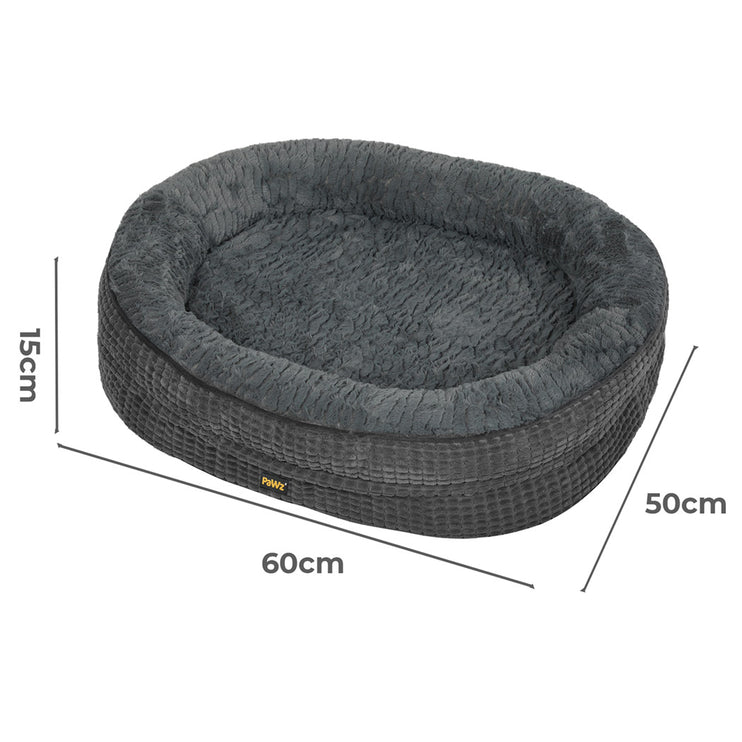 Pawz Orthopedic Plush Dog Bed Soft Washable Pet Bed Grey Cosy Cushion S Size-2011971116691755010