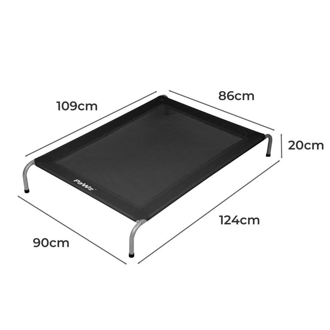 PaWz Elevated Trampoline Pet Bed Dog XL Black X-Large-1954802574163054594