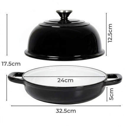 Toque Enamelled Cast Iron Dutch Oven Pot Sourdough Bread Baking Kitchen 24cm-2029334115807006722