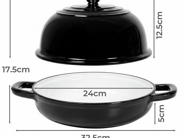 Toque Enamelled Cast Iron Dutch Oven Pot Sourdough Bread Baking Kitchen 24cm-2029334115807006722